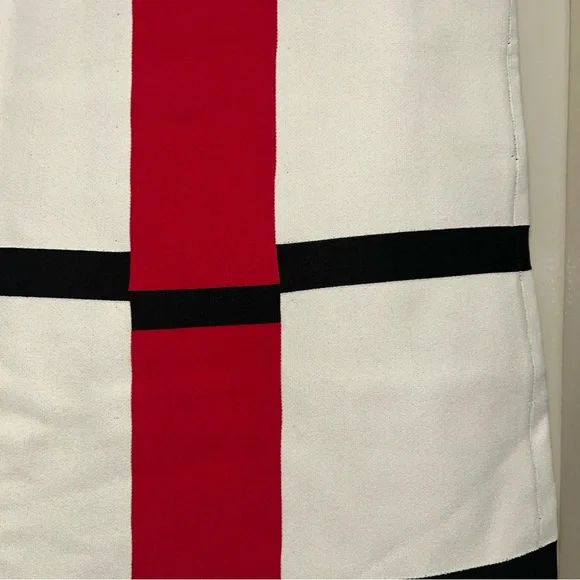 Alaia Red and White Midi Dress